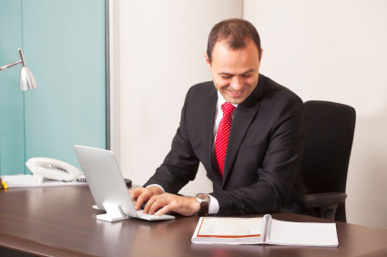 Man at work on a computer